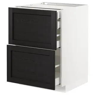 METOD base cb 2 frnts/2 low/1 md/1 hi drw, white Maximera/Lerhyttan black stained, 60x60x80 cm