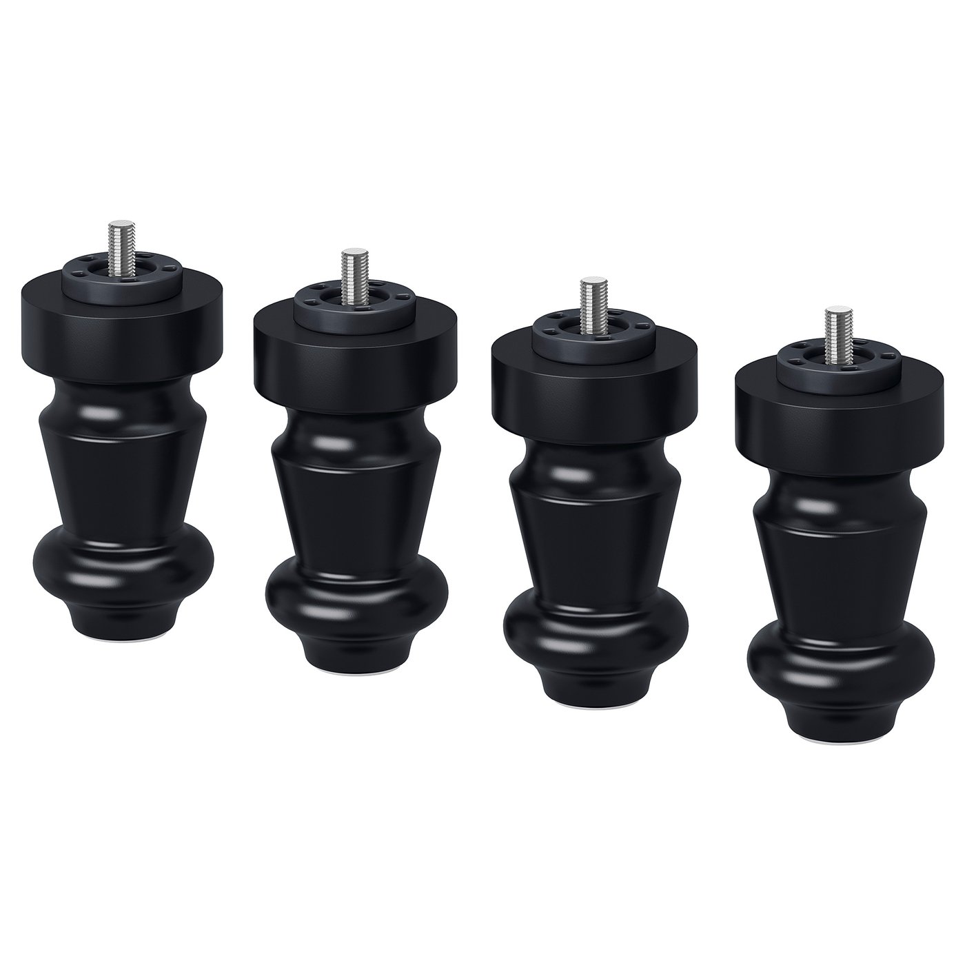 BRATTVÅG leg, black, 10 cm