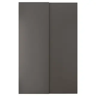 HASVIK pair of sliding doors, dark grey, 150x236 cm