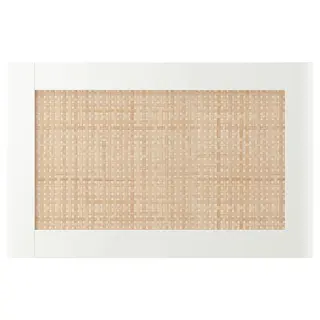 STUDSVIKEN door/drawer front, white/woven poplar, 60x38 cm