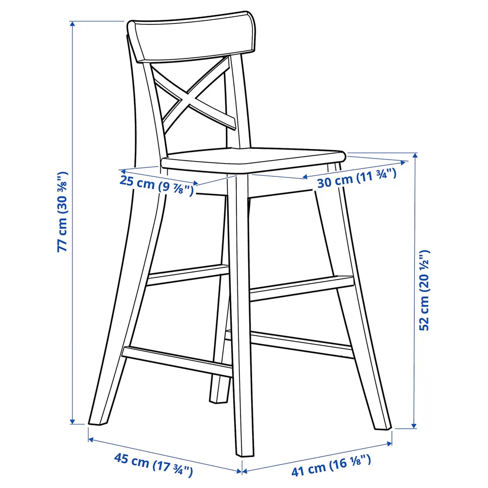 Illustration with measurements for the product: INGOLF.