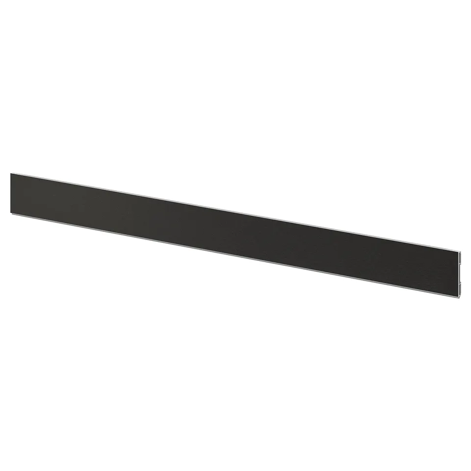 LERHYTTAN black kitchen plinth, ash veneer, bevelled edges, traditional design.