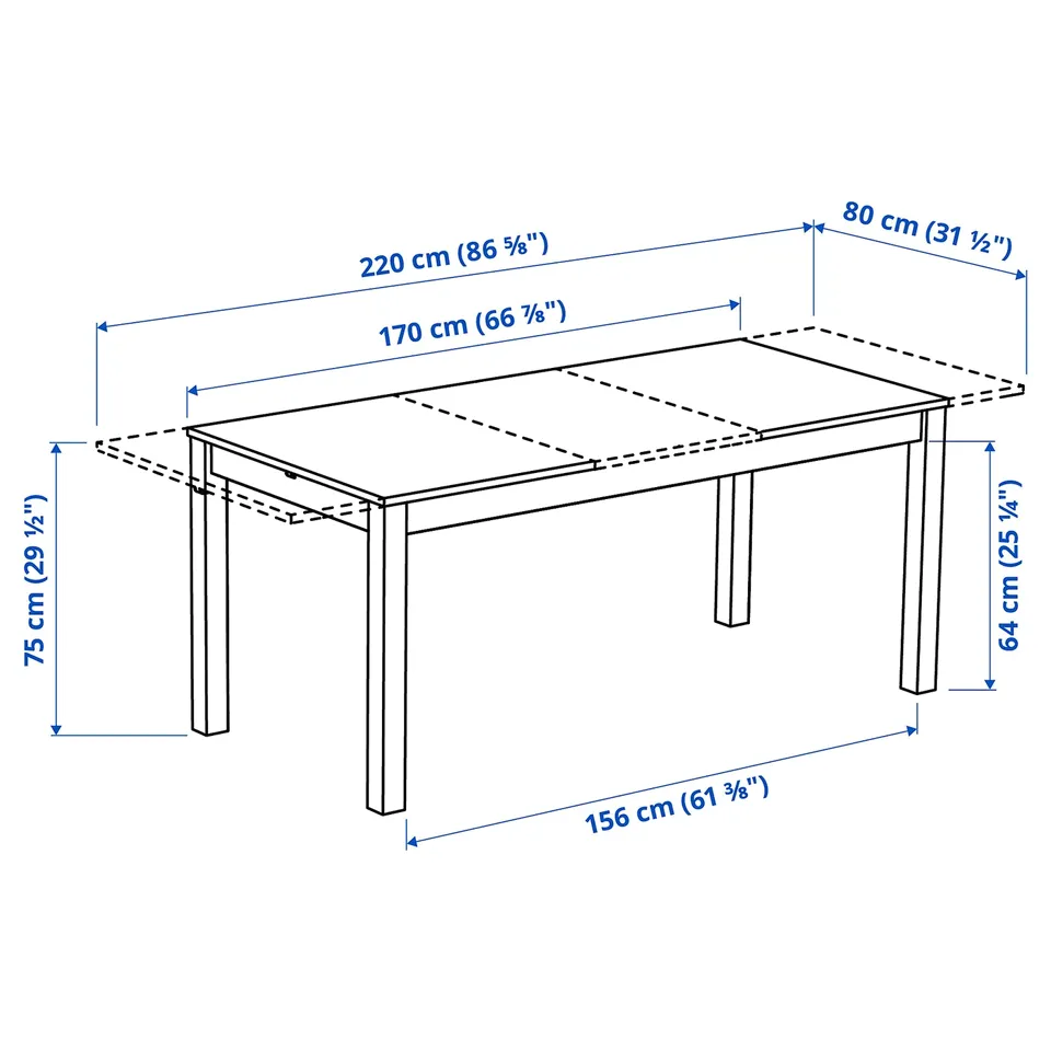 ÅLHULT / NORDMANSSKÄR Table and 6 chairs, beige/brown/Bomstad black black, 170/220x80 cm