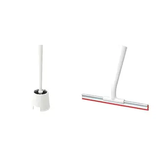 BOLMEN/LILLNAGGEN set: toilet brush/holder + squeegee, white, Height 36.5 cm