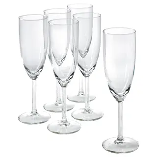 SVALKA champagne glass, clear glass, 21 cl