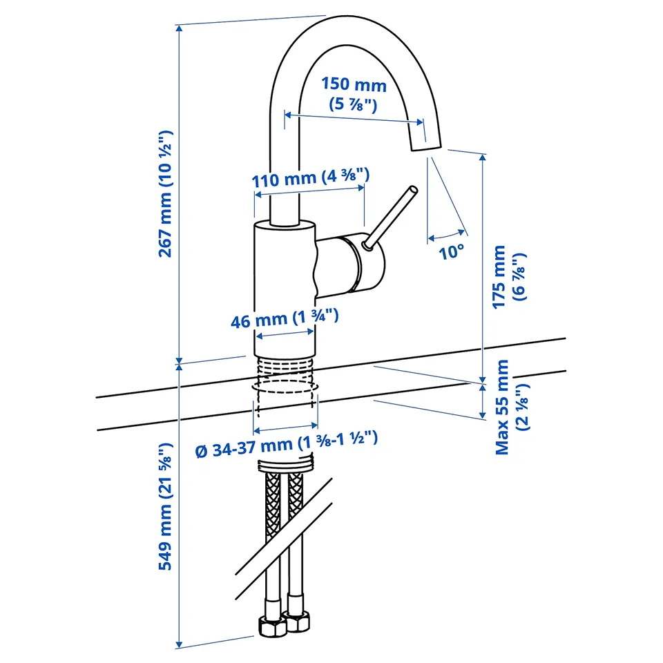part: SALLSJÖN mixer tap single side lever