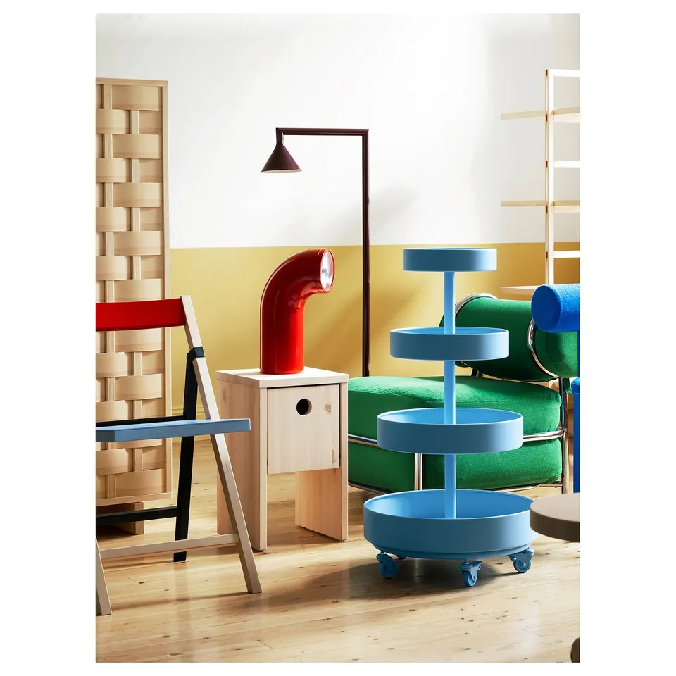 IKEA PS 2026 Bedside table, pine/with flip-down door, 30x30x50 cm