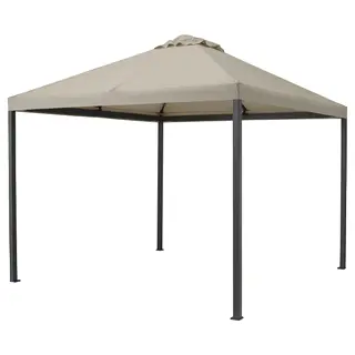 HIMMELSÖ gazebo, dark grey/grey-beige, 300x300 cm