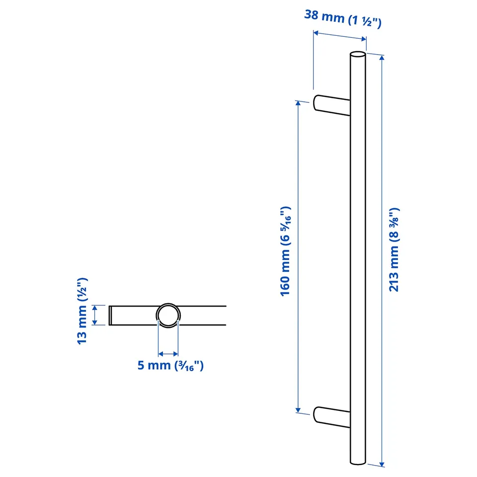 Illustration with measurements for the product: KALLRÖR.